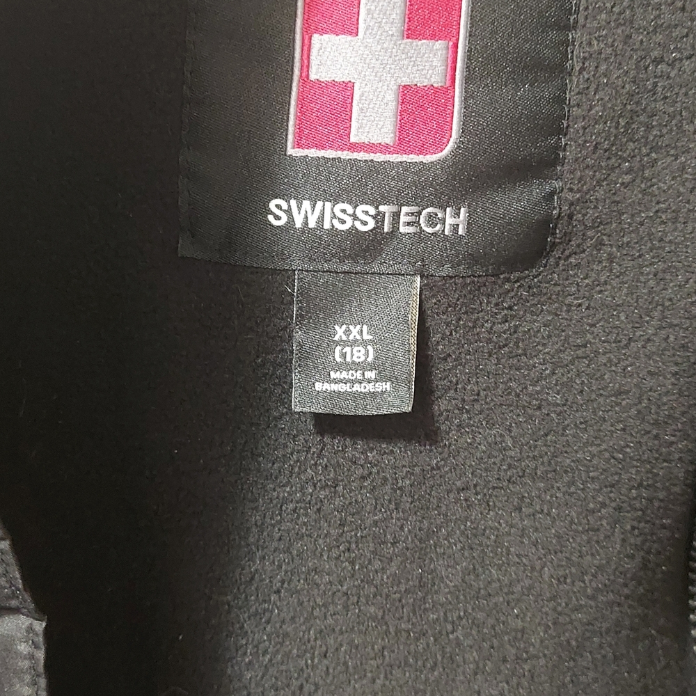 Swiss Tech Boys Black Puffer Jacket Size XXL 18 - Picture 2 of 5